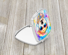 Load image into Gallery viewer, Bichon Frise Hippie Dawg Compact Mirror – Stylish Purse Mirror with Artistic Covers