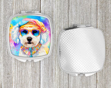 Load image into Gallery viewer, Bichon Frise Hippie Dawg Compact Mirror – Stylish Purse Mirror with Artistic Covers