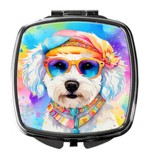 Load image into Gallery viewer, Bichon Frise Hippie Dawg Compact Mirror – Stylish Purse Mirror with Artistic Covers