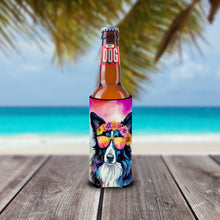 Load image into Gallery viewer, Border Collie Hippie Dawg Slim Can Huggers – Fun, Functional Drink Coolers for Every Occasion