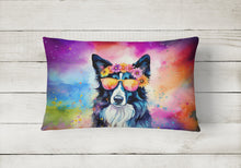 Load image into Gallery viewer, Border Collie Hippie Dawg Fabric Decorative Pillow