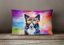 Load image into Gallery viewer, Border Collie Hippie Dawg Fabric Decorative Pillow
