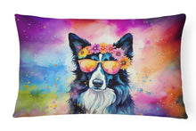 Load image into Gallery viewer, Border Collie Hippie Dawg Fabric Decorative Pillow