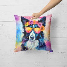 Load image into Gallery viewer, Border Collie Hippie Dawg Fabric Decorative Pillow