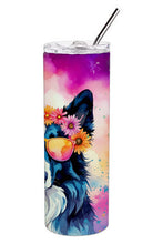 Load image into Gallery viewer, Border Collie Hippie Dawg Stainless Steel Skinny Tumbler