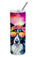 Load image into Gallery viewer, Border Collie Hippie Dawg Stainless Steel Skinny Tumbler