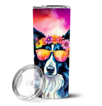 Load image into Gallery viewer, Border Collie Hippie Dawg Stainless Steel Skinny Tumbler