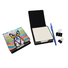 Load image into Gallery viewer, Boston Terrier Hippie Dawg PU Leather Note Paper Holder