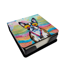 Load image into Gallery viewer, Boston Terrier Hippie Dawg PU Leather Note Paper Holder