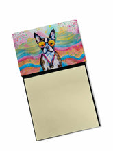 Load image into Gallery viewer, Boston Terrier Hippie Dawg Sticky Note Holder- Refiilable Desk Accessory Note Pad