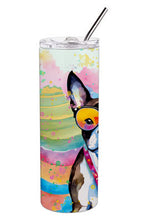 Load image into Gallery viewer, Boston Terrier Hippie Dawg Stainless Steel Skinny Tumbler