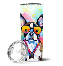 Load image into Gallery viewer, Boston Terrier Hippie Dawg Stainless Steel Skinny Tumbler