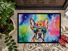 Load image into Gallery viewer, Boston Terrier Hippie Dawg Doormat - 24x36 Decorative Floor Mat – Indoor/Outdoor Rug with Artistic Flair