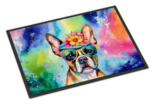 Load image into Gallery viewer, Boston Terrier Hippie Dawg Doormat - 24x36 Decorative Floor Mat – Indoor/Outdoor Rug with Artistic Flair