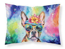 Load image into Gallery viewer, Boston Terrier Hippie Dawg Standard Pillowcase – Artistic Decorative Front, White Back