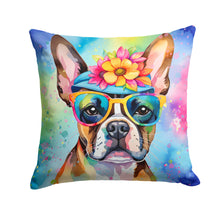 Load image into Gallery viewer, Boston Terrier Hippie Dawg Fabric Decorative Pillow