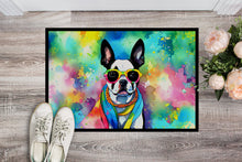 Load image into Gallery viewer, Boston Terrier Hippie Dawg Doormat - 18X27 Indoor / Outdoor Rug | Made in USA