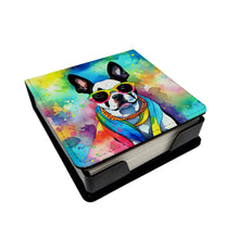 Load image into Gallery viewer, Boston Terrier Hippie Dawg PU Leather Note Paper Holder