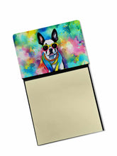 Load image into Gallery viewer, Boston Terrier Hippie Dawg Sticky Note Holder- Refiilable Desk Accessory Note Pad