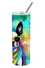 Load image into Gallery viewer, Boston Terrier Hippie Dawg Stainless Steel Skinny Tumbler