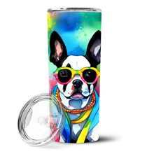 Load image into Gallery viewer, Boston Terrier Hippie Dawg Stainless Steel Skinny Tumbler
