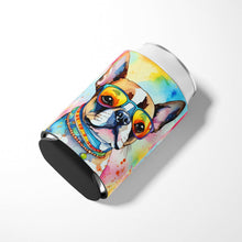 Load image into Gallery viewer, Boston Terrier Hippie Dawg Can or Bottle Hugger