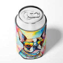 Load image into Gallery viewer, Boston Terrier Hippie Dawg Can or Bottle Hugger
