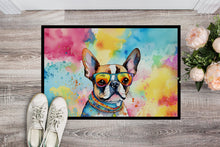 Load image into Gallery viewer, Boston Terrier Hippie Dawg Doormat - 18X27 Indoor / Outdoor Rug | Made in USA