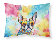 Load image into Gallery viewer, Boston Terrier Hippie Dawg Standard Pillowcase – Artistic Decorative Front, White Back