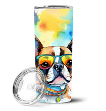Load image into Gallery viewer, Boston Terrier Hippie Dawg Stainless Steel Skinny Tumbler