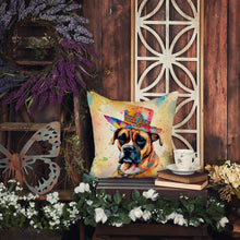 Load image into Gallery viewer, Boxer Hippie Dawg Throw Pillow - 14x14 Decorative Pillow – Art for Your Home &amp; Patio