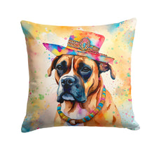 Load image into Gallery viewer, Boxer Hippie Dawg Throw Pillow - 14x14 Decorative Pillow – Art for Your Home &amp; Patio