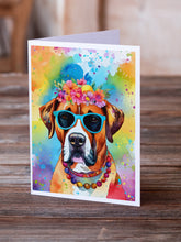 Load image into Gallery viewer, Boxer Hippie Dawg Greeting Cards - Blank Note Cards – 8-Pack of Artist-Designed Cards with Envelopes