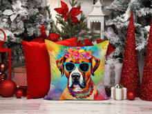 Load image into Gallery viewer, Boxer Hippie Dawg Fabric Decorative Pillow