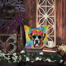 Load image into Gallery viewer, Boxer Hippie Dawg Fabric Decorative Pillow