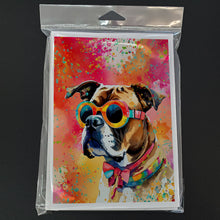 Load image into Gallery viewer, Boxer Hippie Dawg Greeting Cards - Blank Note Cards – 8-Pack of Artist-Designed Cards with Envelopes