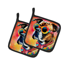 Load image into Gallery viewer, Boxer Hippie Dawg Pot Holders - Set of 2 Decorative Kitchen Helpers | Made in the USA