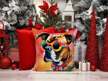 Load image into Gallery viewer, Boxer Hippie Dawg Throw Pillow - 14x14 Decorative Pillow – Art for Your Home &amp; Patio