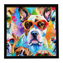 Load image into Gallery viewer, Boxer Hippie Dawg Framed Metal Print