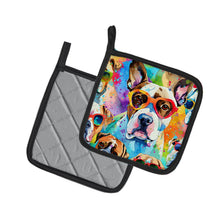 Load image into Gallery viewer, Boxer Hippie Dawg Pot Holders - Set of 2 Decorative Kitchen Helpers | Made in the USA