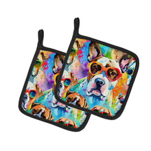 Load image into Gallery viewer, Boxer Hippie Dawg Pot Holders - Set of 2 Decorative Kitchen Helpers | Made in the USA