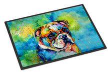 Load image into Gallery viewer, English Bulldog Hippie Dawg Doormat - 24x36 Decorative Floor Mat – Indoor/Outdoor Rug with Artistic Flair