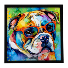 Load image into Gallery viewer, English Bulldog Hippie Dawg Framed Metal Print