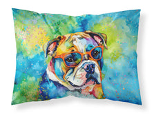 Load image into Gallery viewer, English Bulldog Hippie Dawg Standard Pillowcase – Artistic Decorative Front, White Back
