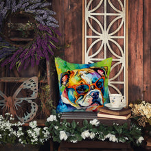 Load image into Gallery viewer, English Bulldog Hippie Dawg Fabric Decorative Pillow