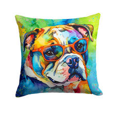 Load image into Gallery viewer, English Bulldog Hippie Dawg Fabric Decorative Pillow
