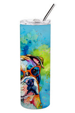 Load image into Gallery viewer, English Bulldog Hippie Dawg Stainless Steel Skinny Tumbler