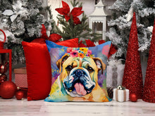 Load image into Gallery viewer, English Bulldog Hippie Dawg Fabric Decorative Pillow