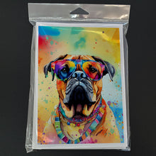 Load image into Gallery viewer, Bullmastiff Hippie Dawg Greeting Cards - Blank Note Cards – 8-Pack of Artist-Designed Cards with Envelopes