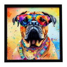 Load image into Gallery viewer, Bullmastiff Hippie Dawg Framed Metal Print